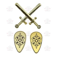 NEW Lot 4 Retired LEGO Chrome Gold Minifig Weapons: 2 Greatswords, 2 Oval Shield