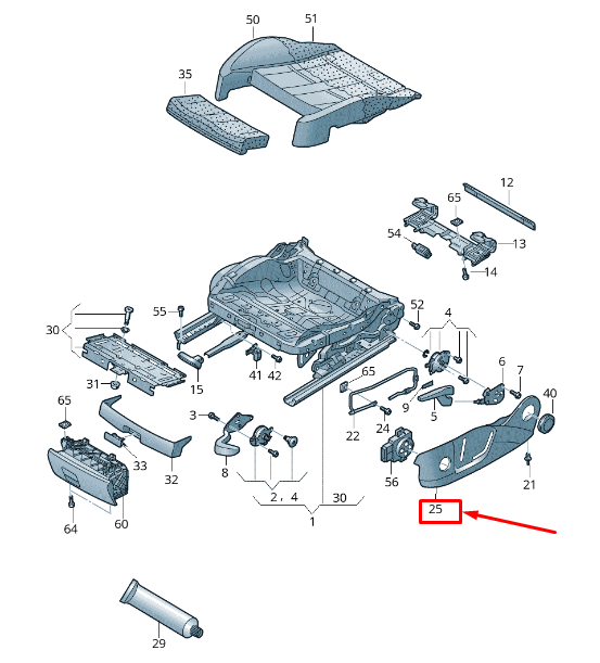 Cadre de siège extérieur avant gauche neuf pour Audi RS3 8V0881325F4PK d'origine