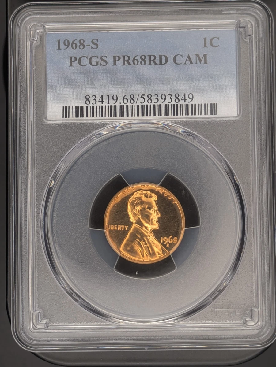 PCGS Certified PR 68 Graded 1968 Lincoln Memorial Small Cents