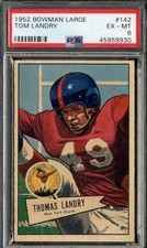 1952 BOWMAN LARGE #142 TOM LANDRY PSA 6 NY GIANTS HOF