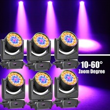 6x 380W Moving Head Beam Light RGBW LED DMX Zoom Wash Light Stage Disco Bar DJ