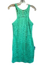Lilly Pulitzer Jamie Dress Knit Crochet lace victorian bohemian green hourglass