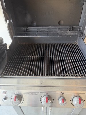 Weber Genesis II Propane Gas Grill Stainless Steel 3 Burners Side Burner Wheels