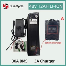 48V12Ah 1000W EBIKE Battery Lithium BMS Electric Bicycle li-ion Bottom Connector