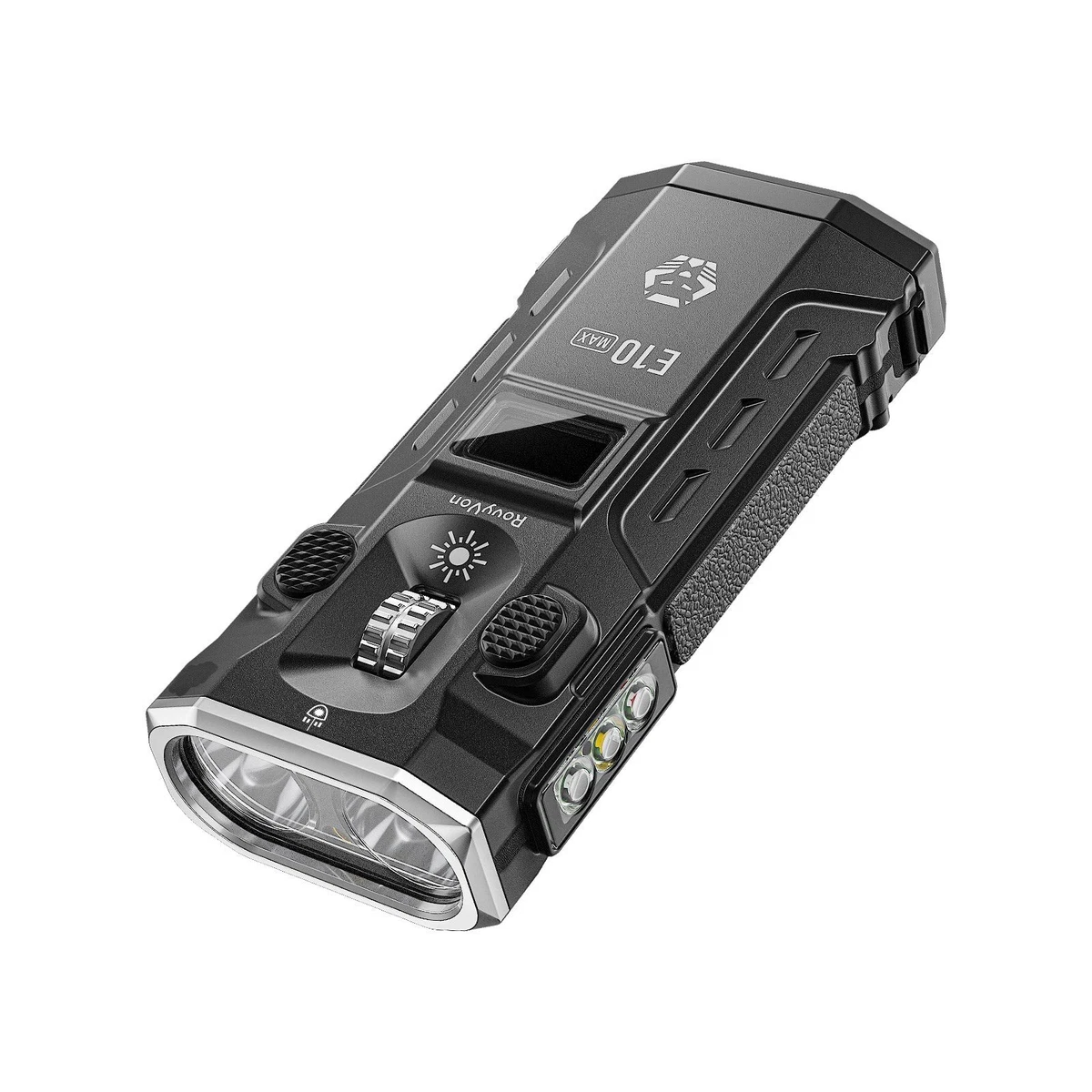 RovyVon E10 Max NW – Potencia EDC plana con láser, luz UV y compatibilidad AA