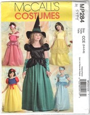McCalls MP284 5494 Girls Witch, Snow White, Princess Costume Pattern 3-6 Uncut