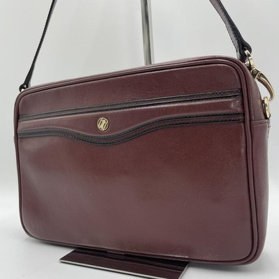 Authentic Gold Pfeil Shoulder Bag, Leather, Bordeaux
