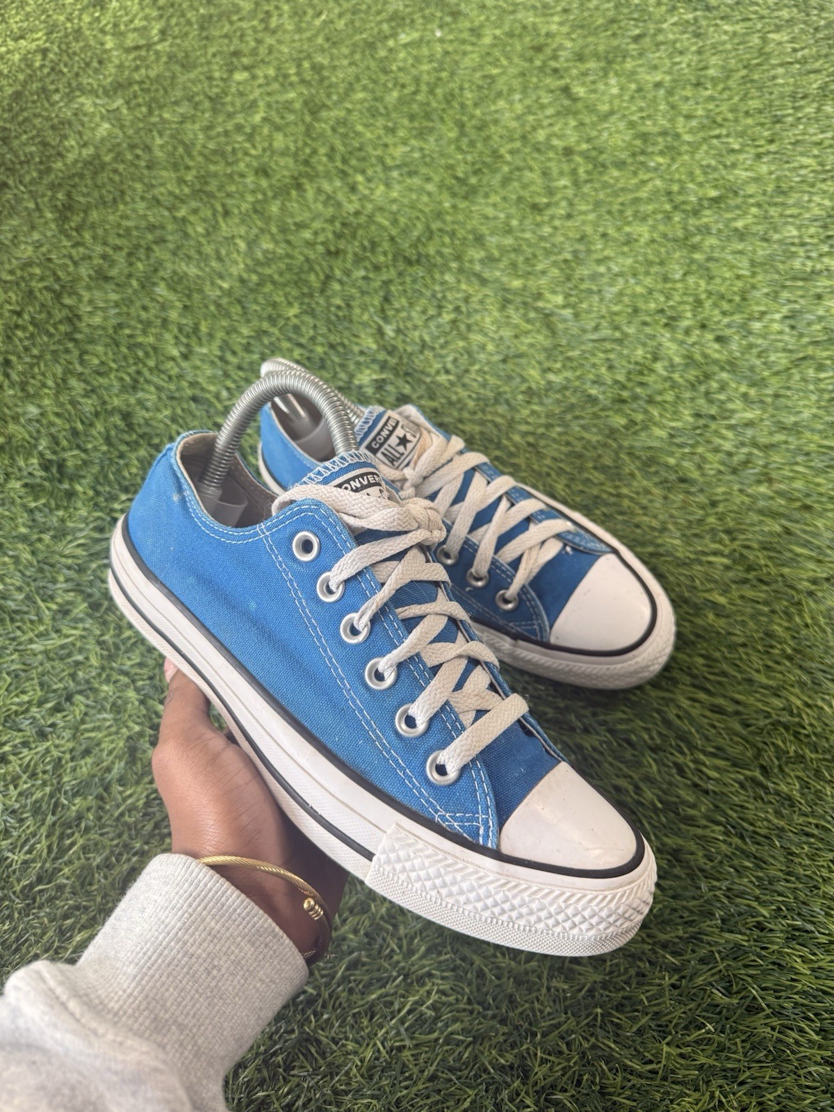 Converse Chuck Taylor All Star Low Top Blue Canvas Sneakers Size 7 Womens