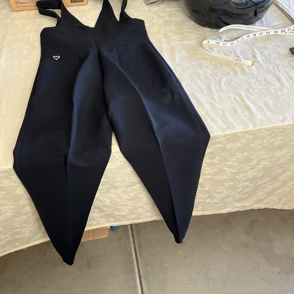 Obermeyer Ski Bib Stirrup Jumpsuit Size Women Size 10R Black Wool Nylon - Image 4 of 4