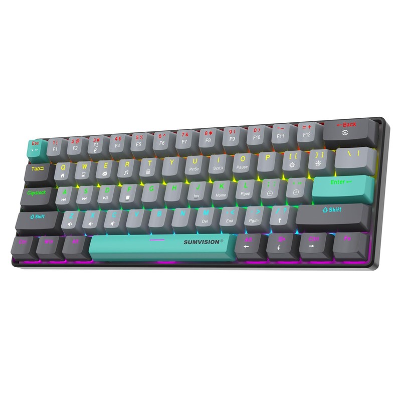 Sumvision Seeker Destroyer II 60% Mechanical Gaming Keyboard Red Switch Compact
