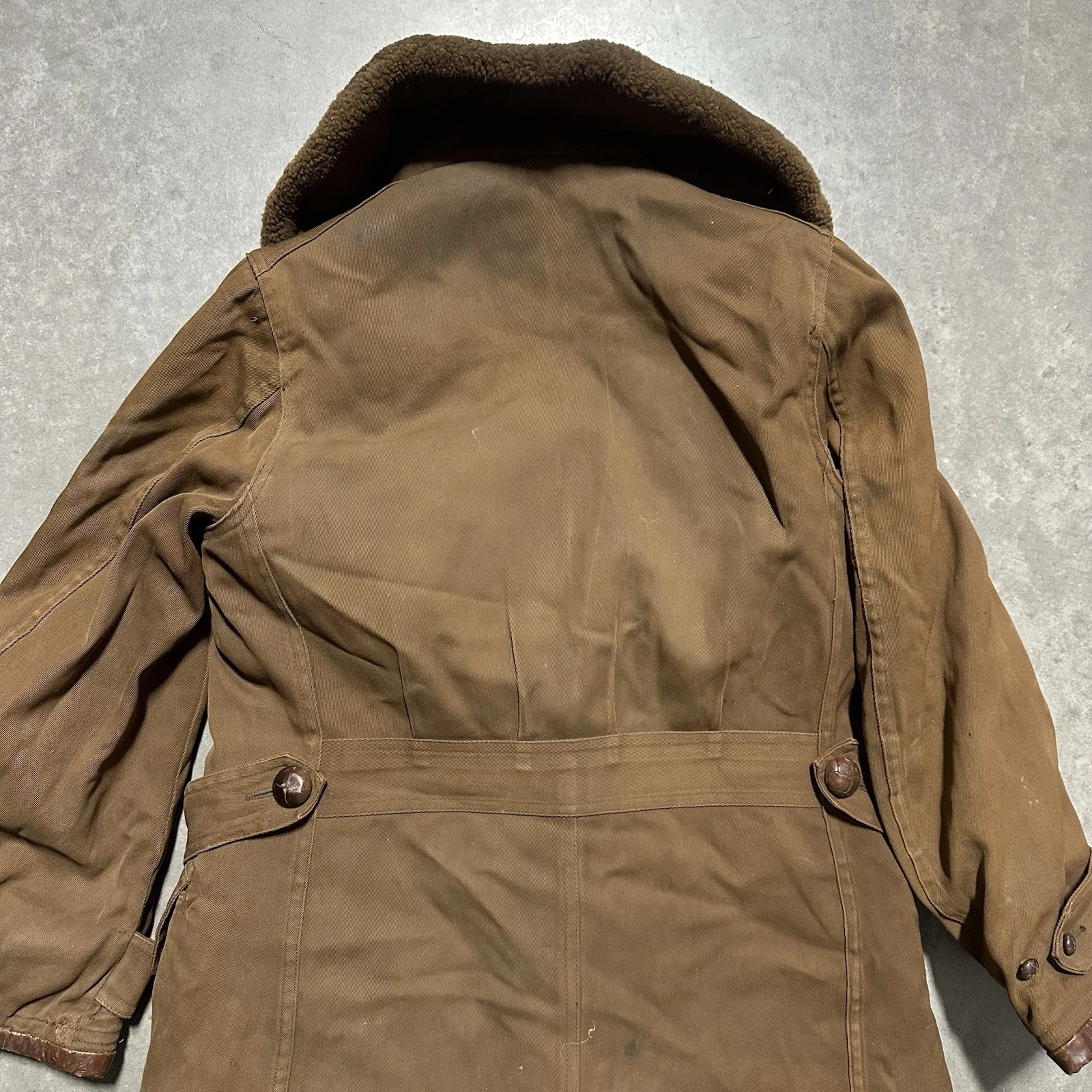 Vintage 30s Laskinlamb Full Length Barnstormer Canvas Lined Jacket Coat Size 40 image 9