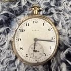 Elgin Pocket Watch, 17 Jewel, Gold Filled Open Face White Arabic Dial, 6430441
