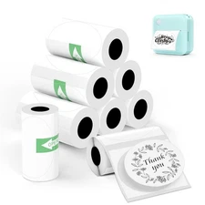 Mini Sticker Printer Label - 8 Rolls 50x50mm Round Thermal Paper for Thermal ...