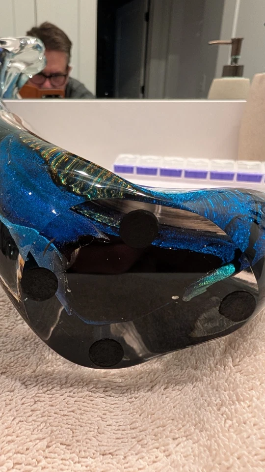 Thunderbird Katchina Firmado Arena Arte Vidrio Étnico Suroeste Estatua Decoración Foto 3 de 4