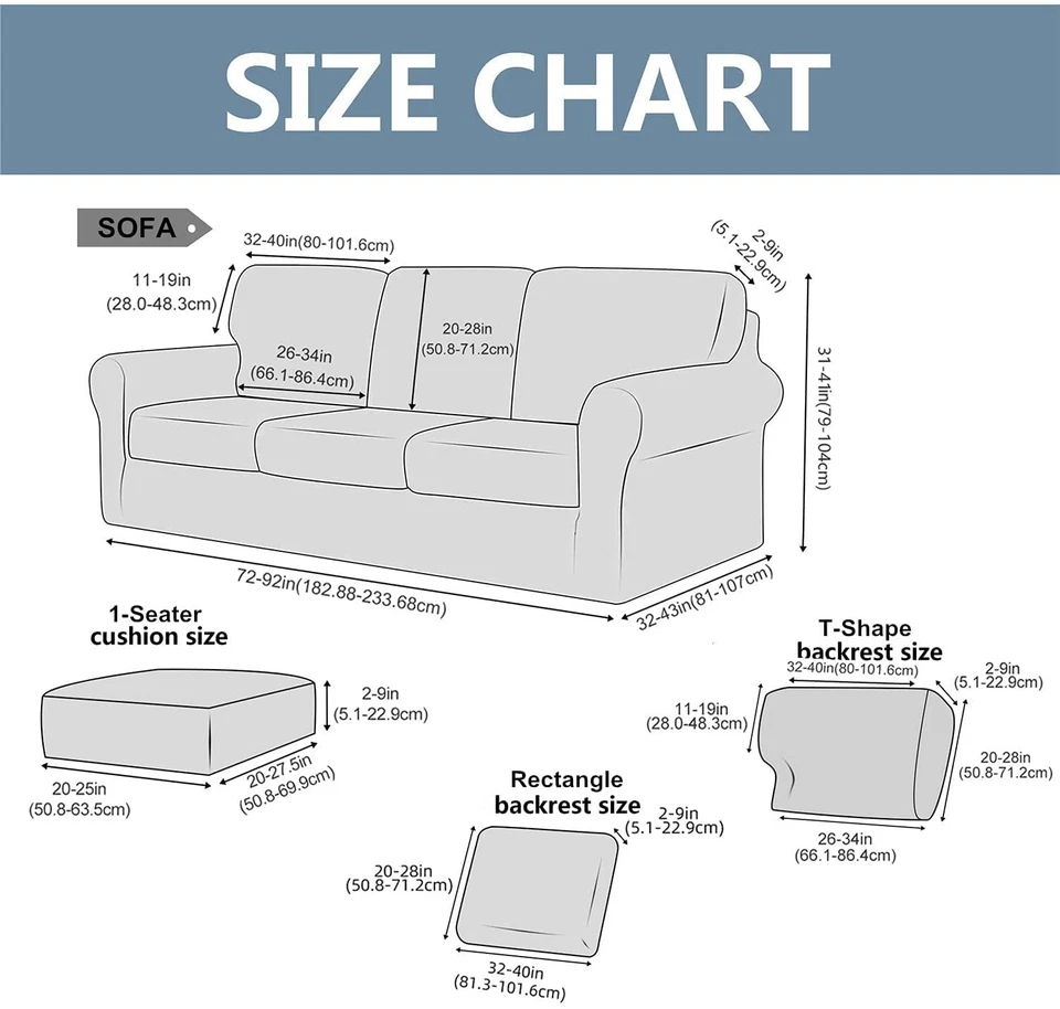 Fundas de sofá elásticas de 7 piezas para 1 funda base 3 fundas de sofá de cojín y 3 respaldos... Foto 3 de 4