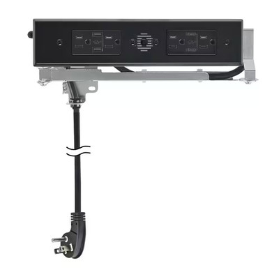 Black 15 Amp Blade Duo In-Drawer Outlet with (2) 30-Watt USB-C, (2) USB-A and (4