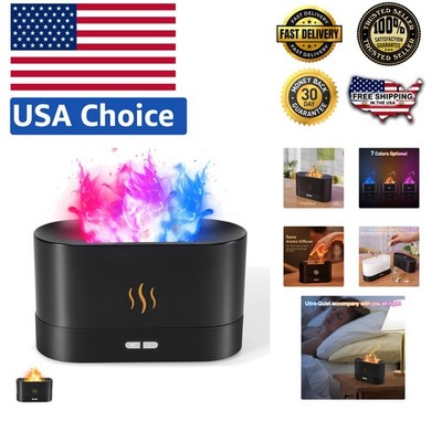 Noiseless 180mL Aroma Diffuser - 7 Color Changing Flame for Home & Office