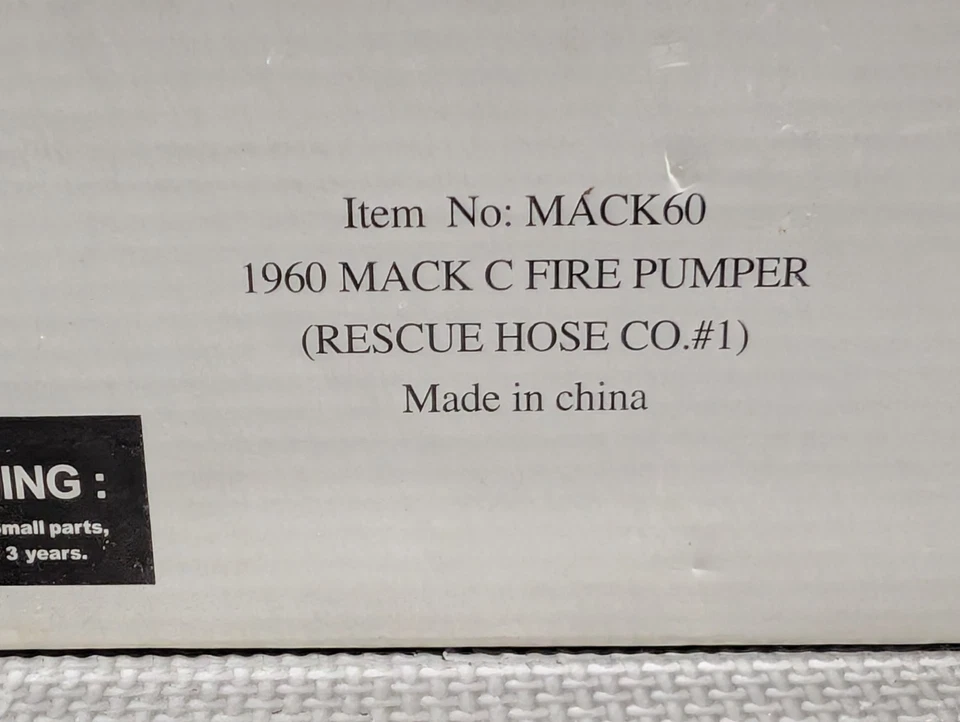 1960 Mack C Fire Pumper North Tarrytown Rescue Hose E1 1:50 by Signature Models - Image 2 of 4