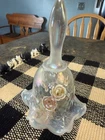 Vintage Fenton Iridescent Ruffled Edge Bell- Hand Painted and Signed By S Miller
