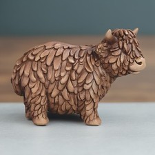 5"W Highland Cow Figurine Ornament Home Decor Unique Gift