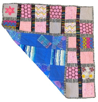 Handmaid Baby Quilt Blanket 44  X 44  Pink Blue Stroller Tummy time Floor Play