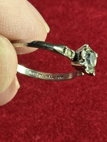 7.25 Sz Vintage Ring 1930s Marked Sterling 925 Silver Engagement Style Fast Ship