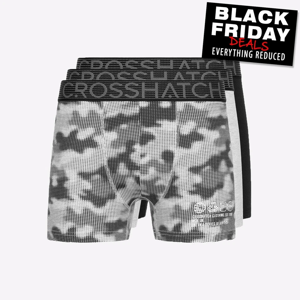 Crosshatch Guillemot Mens 3-Pack Comfort Lounging Underwear Boxer Shorts