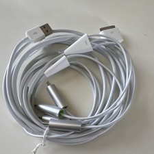 Apple 30 Pin USB RCA Male Component Cable White for iPad iPhone iPod