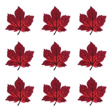 9 Pcs Maple Leaf Iron-on Patches 7.9x8.3cm Embroidery Applique Patch Red