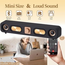 10W Retro Bluetooth Speaker Portable Mini Wireless Sound Bar TF/USB/AUX/FM Radio