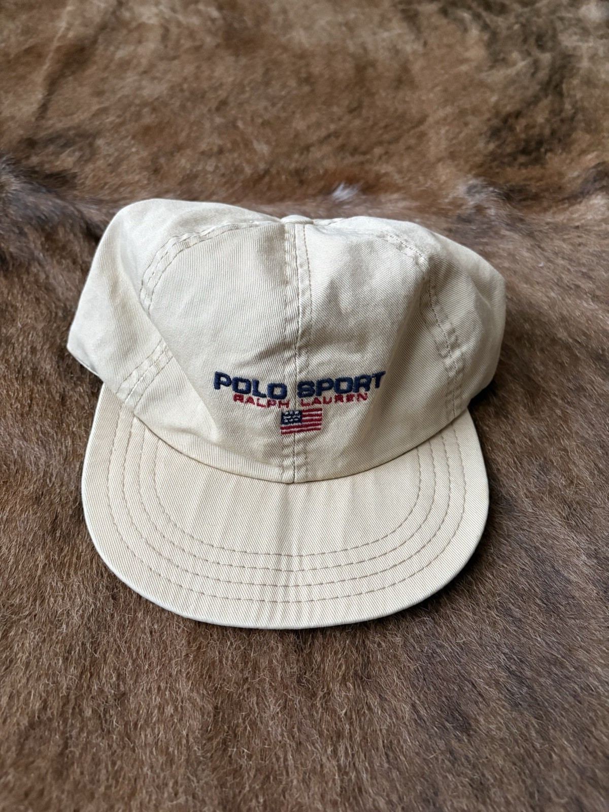 Vintage 90s polo sport one size fits all flat brim hat.