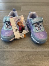 NWT Disney Frozen Elsa Anna Light Up Athletic Sneakers Shoes Toddler Girl Size 6