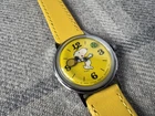 1970s Timex Snoopy Tennis Yellow MYSTERY BALL Mechanical Watch - Vintage working