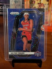 2024 WNBA Prizm Aaliyah Edwards Blue Velocity Rookie Card RC #142 - Mystics