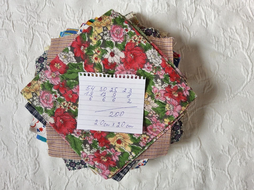 200 Scraps 20x20 cm Paket Stoffreste Patchwork Baumwolle - Bild 3 von 4