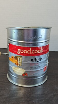 GOOD COOK Flour Sifter ALUMINUM 3 CUP 750 ML Wooden Knob Bradshaw INTL ...