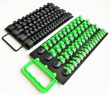 96pc Goliath Industrial Socket Organizer Tray Rail Rack Holder Set Green Black 96pc Goliath Industrial Socket Organizer Tray Rail Rack Holder Set Green Black
