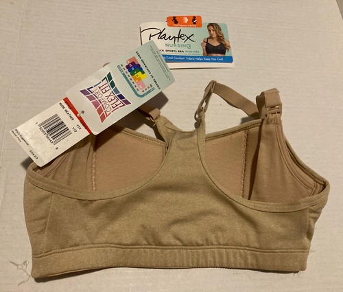 NWT Playtex Nursing Low-Impact Sports Bra US3010 Nude Heather XS SR$34 32 34 B C - Picture 3 of 3
