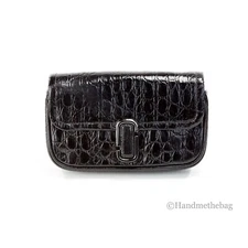 Marc Jacobs The Mini Shoulder Bag Black Embossed Leather Crossbody Bag