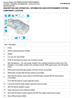Ford Mustang 6 (S550) Workshop/Service Manual (9517 Seiten)