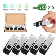 Black USB2.0 128GB 5PCS Metal Swivel Style USB Flash Drive Memory External Drive