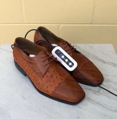 Giorgio Brutini Men\'s Ostrich Print Leather Lace Up‎ Dress Shoes 11 M Brown Giorgio Brutini Brown Leather Ostrich and Crocodile Print  main image 3