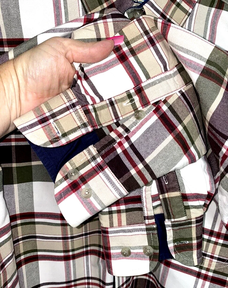 Camisa Western Twenty X Para Hombre a Cuadros Talla M Beige Verde Marrón Borgoña B42*H Foto 4 de 4