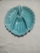 Vintage California USA Pottery Double Nut Dish Candy Dish With Handle 