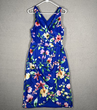 Guess Women’s Size 12 Tulip Cocktail Mini Dress Blue Flowers Knee Length Wedding