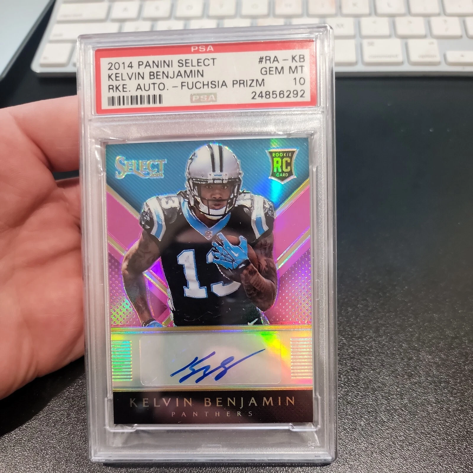 Kelvin Benjamin Panini Select Rookie Autograph #RAKB Fuchsia Prizm