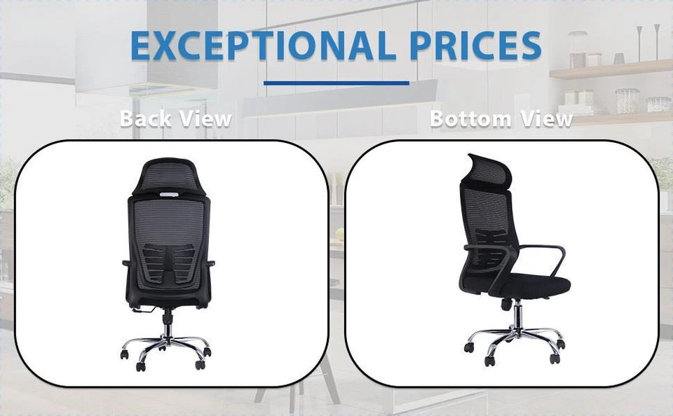 2x Ergonomic Mesh Office Black Chair Lumbar Support Desk Swivel Computer Chair - Image 4 of 4