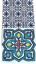Pier 1 Christmas Table Runner Blue White Snowflakes Embroidered 13  X72  EC