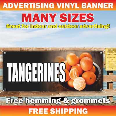 TANGERINES Advertising Banner Vinyl Mesh Sign fruit vegetable citrus orange eco