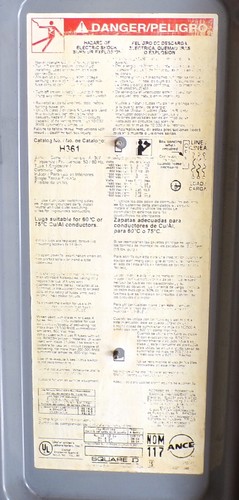 Square D H361 Heavy Duty Fusible Safety Switch 30A 600 VAC 3 Pole SEE PICS - Picture 10 of 13